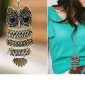 Owl sweater necklace.